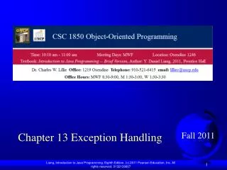 Chapter 13 Exception Handling