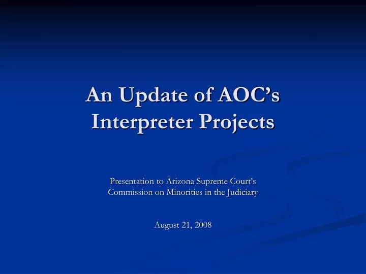 an update of aoc s interpreter projects