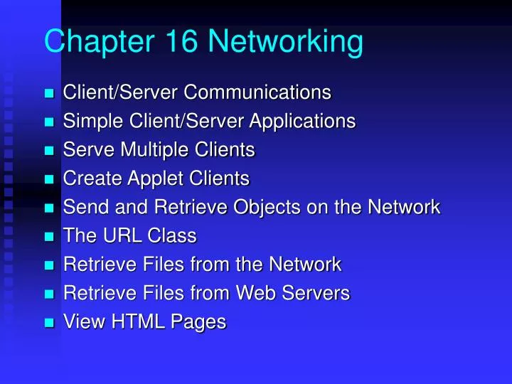 chapter 16 networking