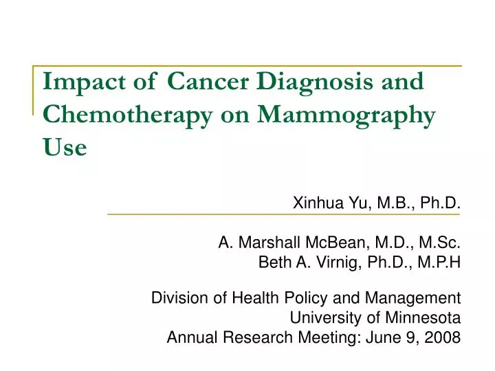 impact of cancer diagnosis and chemotherapy on mammography use