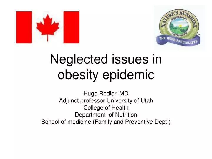 neglected issues in obesity epidemic