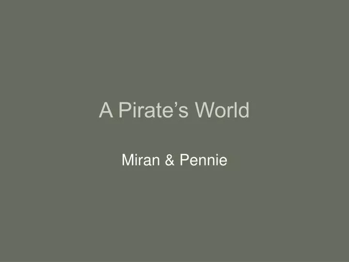 a pirate s world
