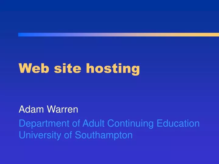 web site hosting