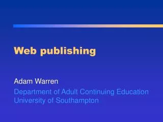 Web publishing