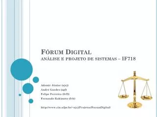 f rum digital an lise e projeto de sistemas if718