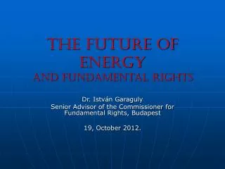 The future of energy And fundamental rights