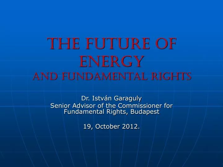 the future of energy and fundamental rights