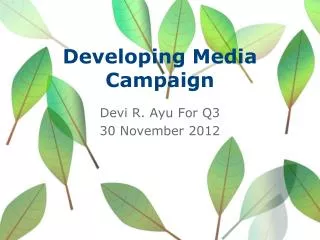 developing media campaign