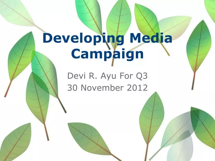 developing media campaign