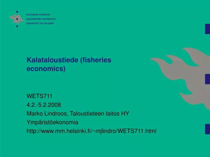 kalataloustiede fisheries economics