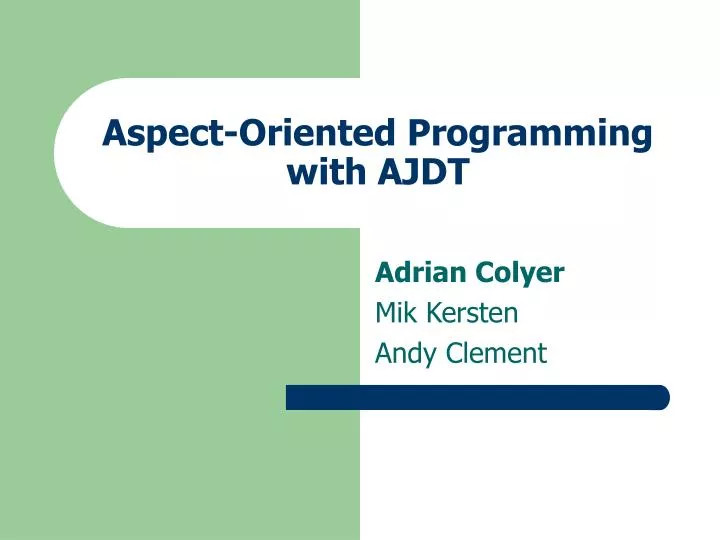 aspect oriented programming with ajdt