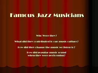 Famous Jazz Musicians