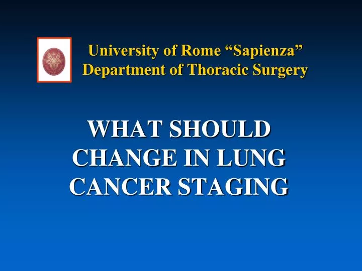university of rome sapienza department of thoracic surgery