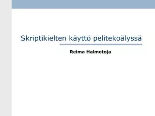 reima halmetoja