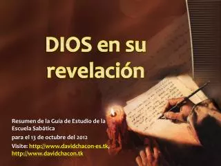 dios en su revelaci n