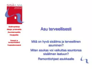 asu terveellisesti