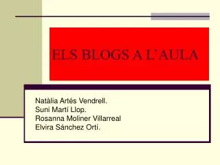 els blogs a l aula