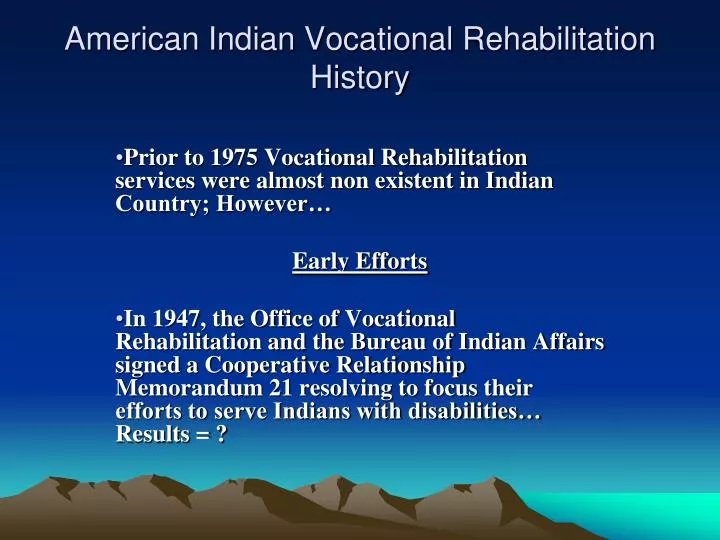 american indian vocational rehabilitation history