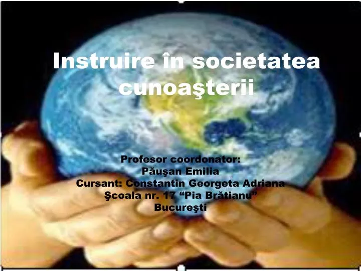 instruire n societatea cunoa terii