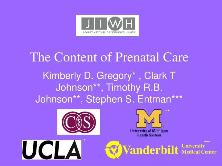 the content of prenatal care