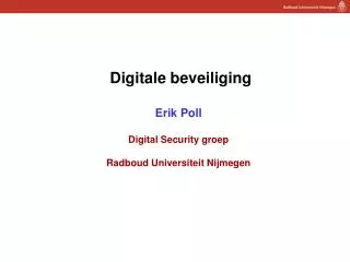 digitale beveiliging erik poll digital security groep radboud universiteit nijmegen
