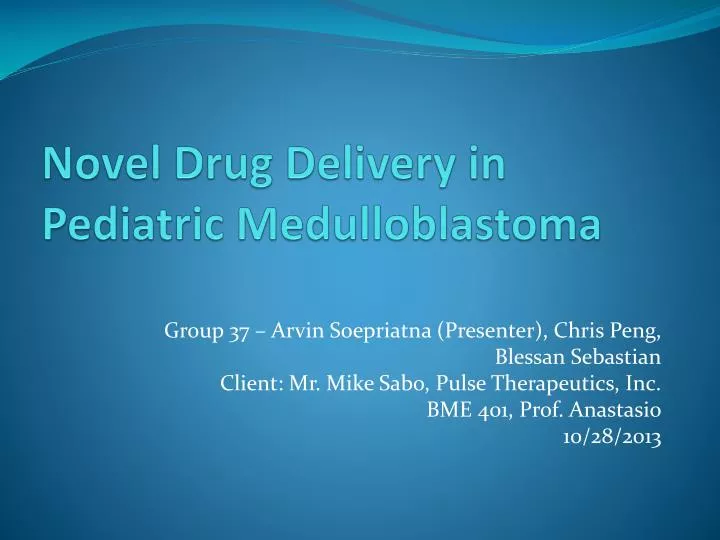 novel drug delivery in pediatric medulloblastoma