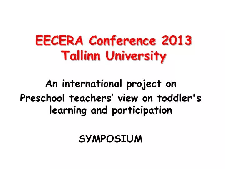 eecera conference 2013 tallinn university