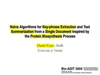 Daniel Gayo Avello (University of Oviedo)