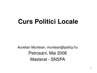 curs politici locale