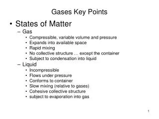 Gases Key Points
