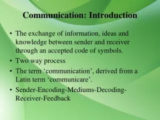 Communication: Introduction