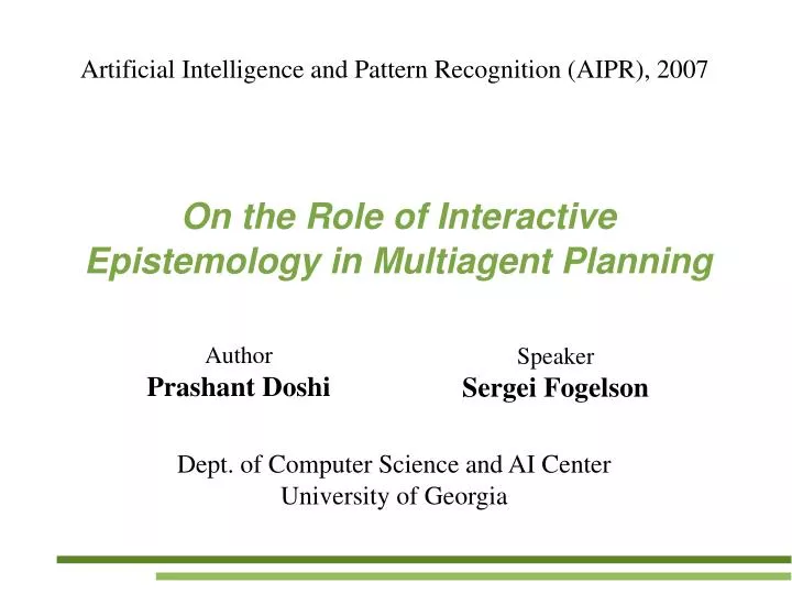 on the role of interactive epistemology in multiagent planning