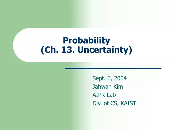 probability ch 13 uncertainty
