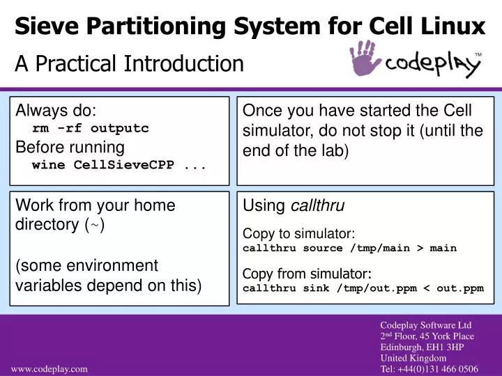 sieve partitioning system for cell linux a practical introduction