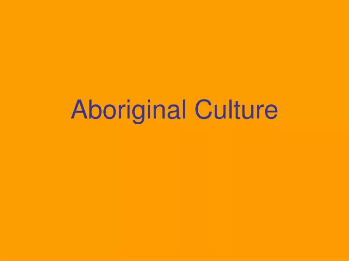 aboriginal culture