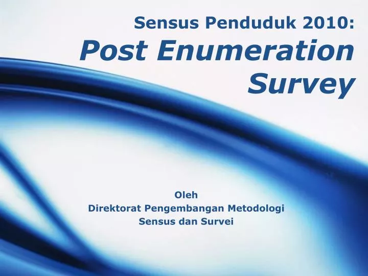 sensus penduduk 2010 post enumeration survey