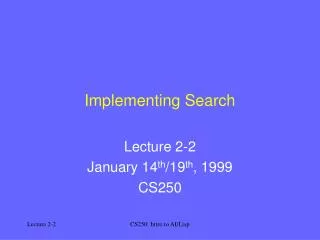 Implementing Search