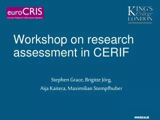 Workshop on research assessment in CERIF