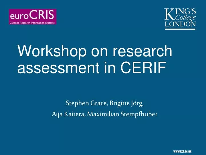workshop on research assessment in cerif