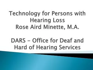 Texas Department of Assistive and Rehabilitative Services (DARS)
