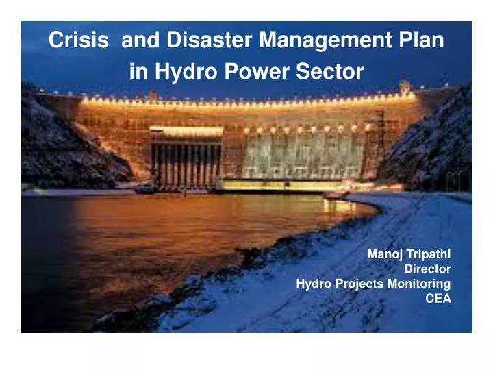 crisis and disaster management plan in hydro power sector