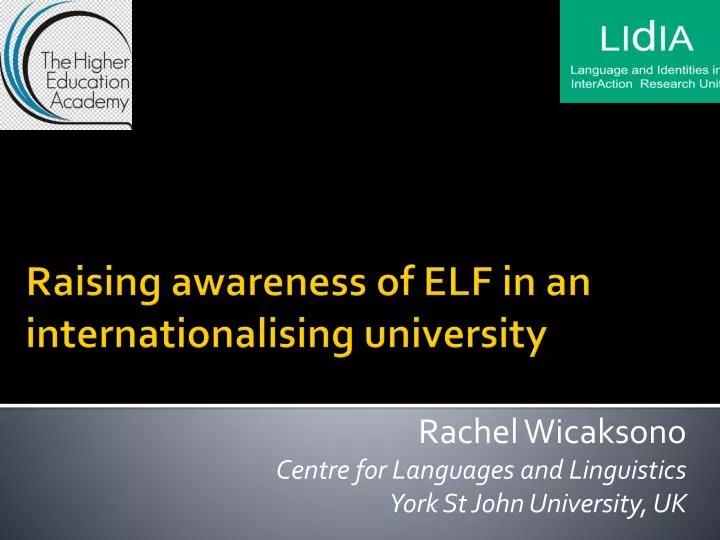 raising awareness of elf in an internationalising university
