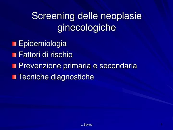 screening delle neoplasie ginecologiche