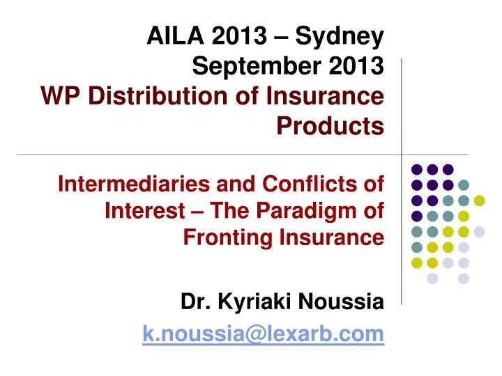 aila 2013 sydney september 2013 wp distribution of insurance products