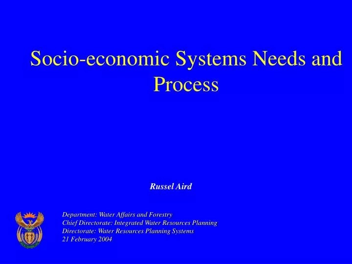 socio economic systems needs and process