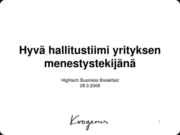 hyv hallitustiimi yrityksen menestystekij n