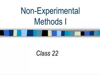 Non-Experimental Methods I