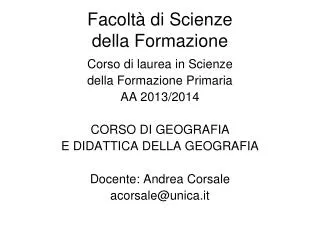 facolt di scienze della formazione