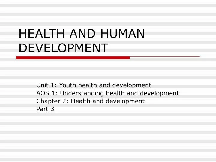 health and human development
