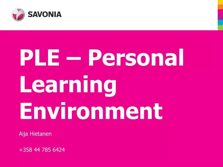ple personal learning environment